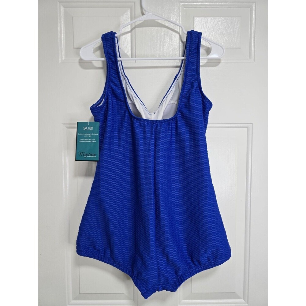 Maxine of Hollywood Women's Spa Shirred Girl Leg One Piece Swimsuit Sz 16W NWT - Picture 4 of 7